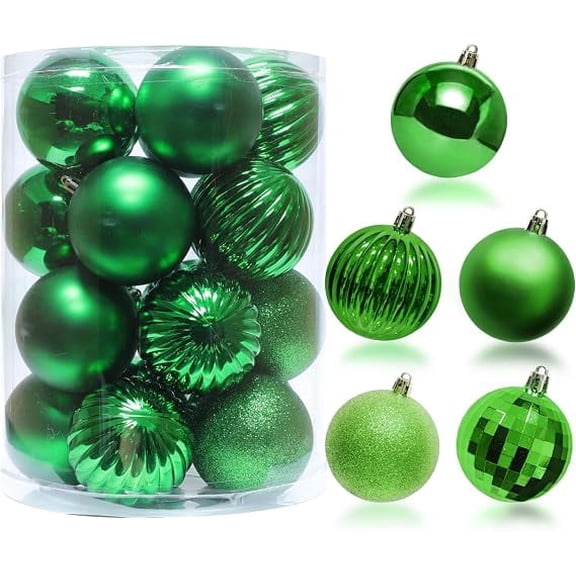 LAMPHOME 20PK 3.15'' Christmas Tree Ornaments, Shatterproof Christmas Ball Ornaments Set, Shatterproof Xmas Tree Decorations with Assorted Designs