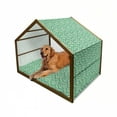 thumbnail image 1 of Exotic Pet House, Colorful Desert Themed Funny Cactus Flourishing Motif Illustration Print, Outdoor & Indoor Portable Dog Kennel with Pillow and Cover, 5 Sizes, Forest Green and Red, by Ambesonne, 1 of 4