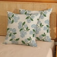 thumbnail image 2 of Blue Hydrangea Floral Pillow Covers 16x16 Set of 2 Spring Summer Floral Decorative Pillow Cases Rustic Flowers Decor Throw Pillows Holiday Outdoor Linen Farmhouse Cushion Case for Couch Sofa, 2 of 6