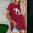 thumbnail image 2 of Blusa de manga corta con estampado regular de flecos y cuello redondo de algodón y cáñamo para mujer OAVQHLG3B Store  lin121212, 2 of 5
