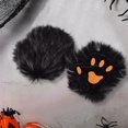thumbnail image 4 of Eespoir Faux Fur Wolf Paw Gloves, Halloween Decoration Gloves, Winter Fingerless Furry Mittens, for Girls Women Winter Warmth, Black, 4 of 7