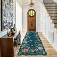thumbnail image 5 of Moynesa 2'x6' Floral Runners for Hallways, 2x6ft Kitchen Runner Rug Ultra-Thin Soft Rug, Non-Slip Washable Rug Runner Stain Resistant Boho Rug Low-Pile Carpet Runner for Bathroom Bedroom,Blue, 5 of 7