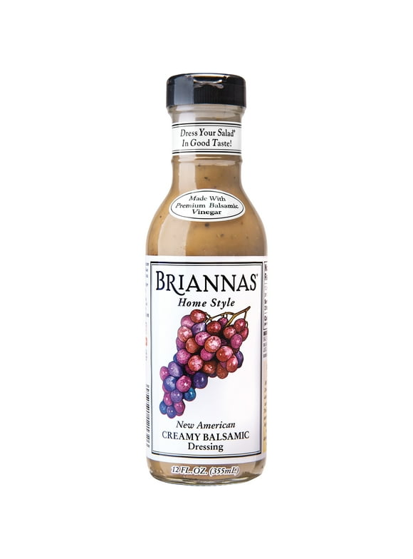 BRIANNAS Home Style New American Creamy Balsamic Salad Dressings, Gluten-Free, 12 fl oz