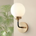 thumbnail image 5 of JONATHAN Y Caleb 6" 1-Light Contemporary Transitional Iron/Glass LED Vanity Light, Brass Gold/Black/White, 5 of 8