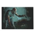 thumbnail image 1 of Zombie Cutting Board, Dead Man in the Old Abandoned House Nightmare Bloody Fantasy Art Scenery, Decorative Tempered Glass Cutting and Serving Board, Large Size, Teal Charcoal Grey, by Ambesonne, 1 of 1