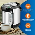 thumbnail image 6 of NutriChefKitchen Electric Water Boiler and Warmer - 3L/3.17 Qt Stainless Steel Electric Hot Water Dispenser w/ Rotating Base, Auto Shut Off, Safety Lock, Instant Heating for Coffee & Tea (NCHUB13), 6 of 8