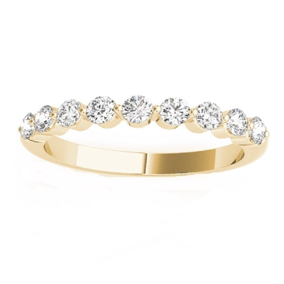 AoneJewelry 1/2 Carat Diamond Wedding Band In 10K Rose, White & Yellow Gold
