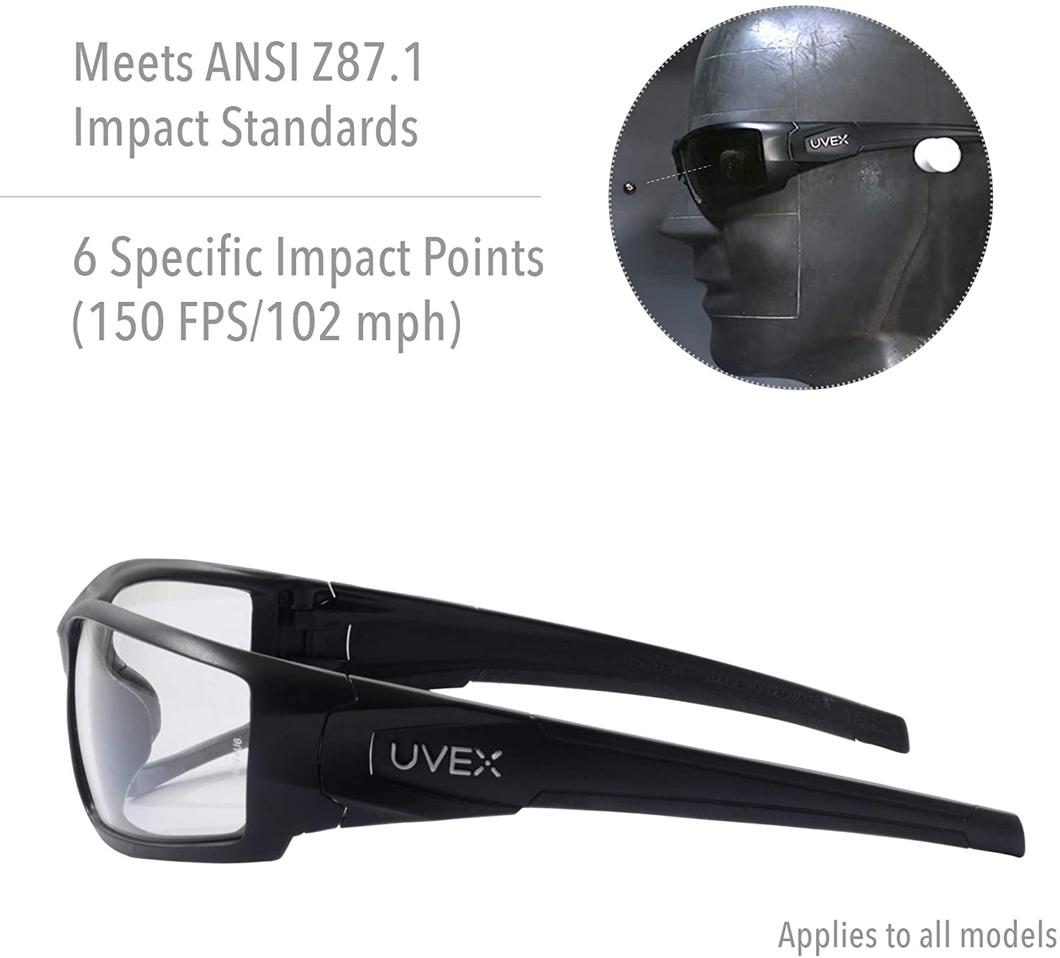 Hypershock, Safety Glasses, HydroShield(R) Anti-Fog, Clear Lens, Brown Frame, Full-Frame