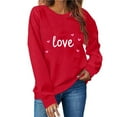 thumbnail image 6 of Pxxlle Love Valentines Day Sweatshirts for Women Cute Heart Graphic Sweatshirt Oversized Long Sleeve Crewneck Pullover Tops Red S, 6 of 7