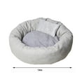thumbnail image 2 of 14in Round Cat Bed with Pillow – Washable Soft Plush Calming Pet Bed for Indoor Kittens Puppy ,Gray, 2 of 8
