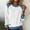 A_ White, variant on Denim Sweater for Women Collar Button up Patchwork Denim Pullover Tops Vintage Waffle Knit Jean Sweater Casual Wear Blouses Red L