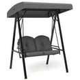 thumbnail image 1 of Costway 2-Person Outdoor Porch Swing Swing Loveseat with A-Shaped Metal Stand Gray, 1 of 10