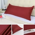 thumbnail image 5 of Unique Bargains Egyptian Cotton Zipper Long Body Pillow Cover Dark Red 20" x 60", 5 of 8