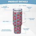 thumbnail image 5 of Sikiie Hand Drawn Strawberry Insulated Stainless Water Bottle Lid Travel Mug Cup Insulated Tumblers Cup 40oz Ice Bully With Handle, 5 of 8