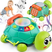 Zeno Soft Musical Turtle Toy - Crawling Toys for Infants & Babies 6-12 Months With Sound, Music, Lights, Letter Numbers For Kids Educational Motor Skill & Cognitive Development