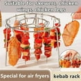 thumbnail image 5 of Air Fryer Grill Skewer Rack, Portable Stainless Steel Grill Accessories Kit, Household Vertical Circular Air Fryer Barbecue Grill Tool with 36/48 Skewers, Round Non-Stick Barbecue Rack for Kitchen, 5 of 5