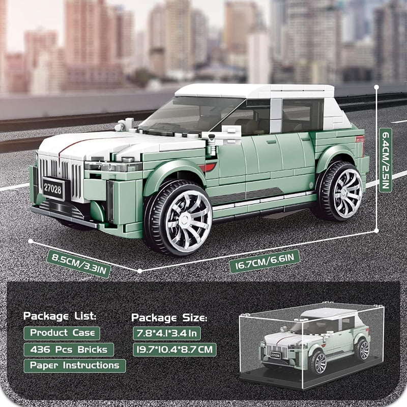 SNOWEAGLE Car Kits Building Toys with Display Case,Collectible Car Toys Building Blocks Kit, Model Car Building Kits for Adults Kids 8+(439 PCS)