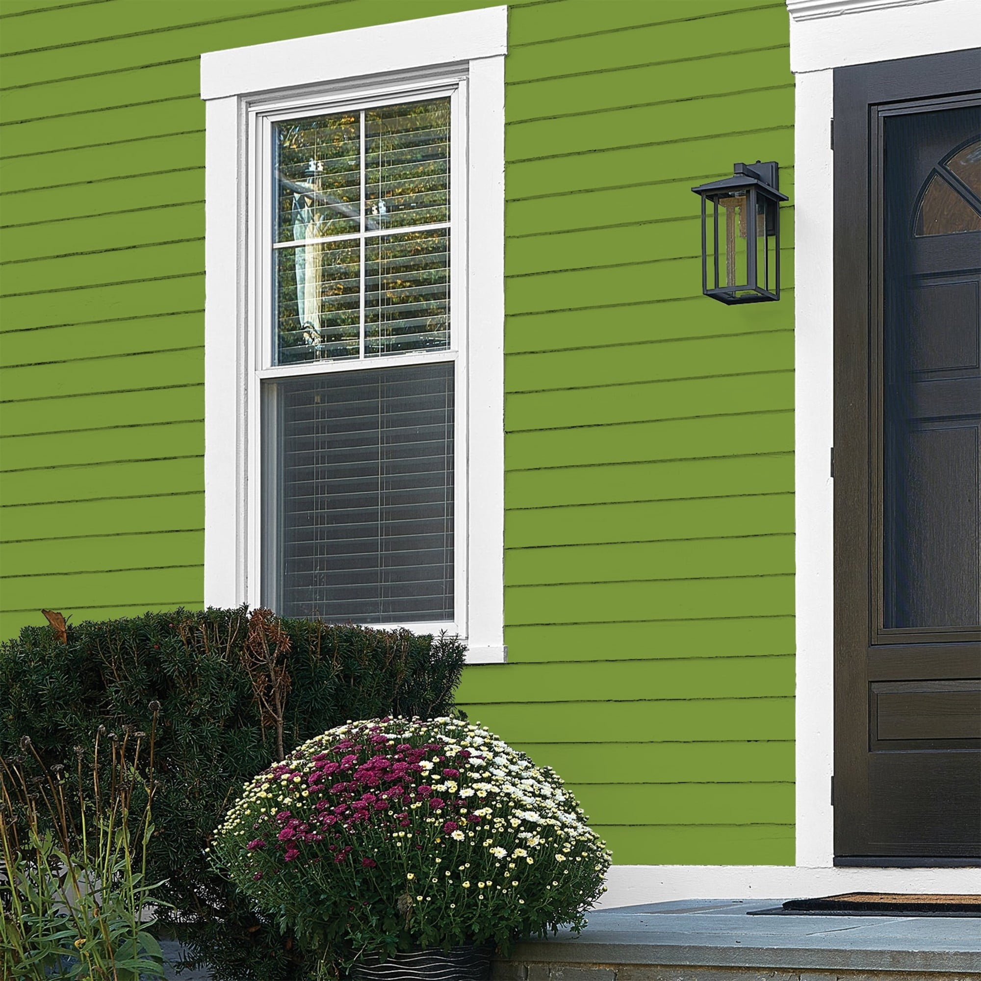 Glidden HEP Antique Moss / Green Flat Exterior Paint with Primer, 1 Gallon