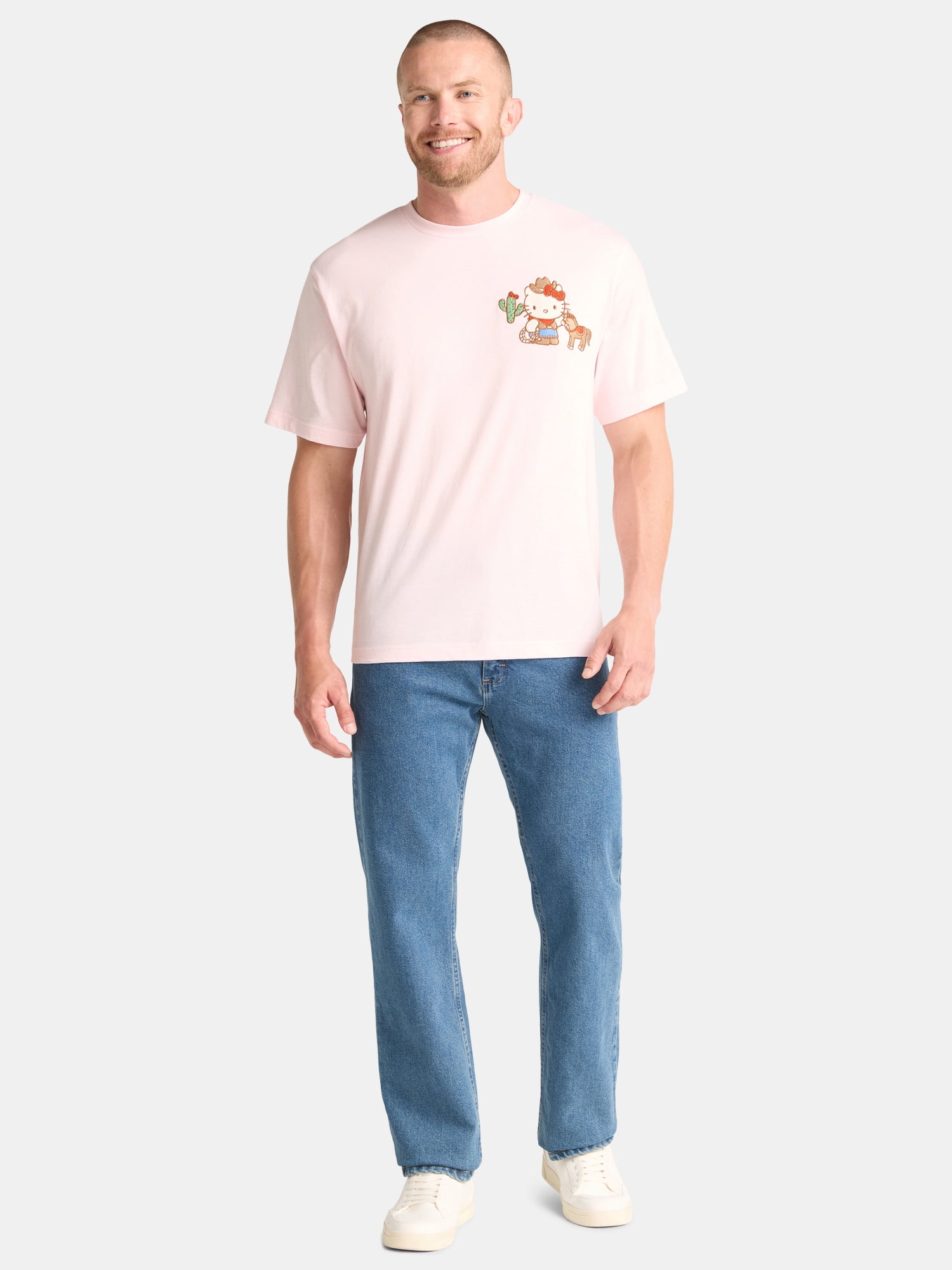 Hello Kitty & Friends Men's and Big Men's Front Back Graphic Tee with Short Sleeves, Sizes S-3XL