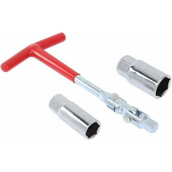 Spark Plug Socket Wrench T-Handle 5/8 Inch (16 mm) and 13/16 Inch (21 mm) Spark Plug Socket Wrench Remover Installer Tool for Motorcycles, Lawn mowers