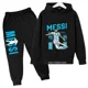 thumbnail image 2 of Ropa infantil con estampado de avatar de Messi, sudaderas con capucha y pantalones de otoño e invierno para niños, trajes casuales de 2 piezas para niños y niñas, 2 of 5