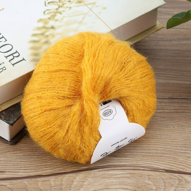 Tricoter la Laine Tricoter Laine Laine Mohair Laine Mohair Doux Tricoter  Laine DIY Châle Écharpe Crochet Thread Supplies Jaune 
