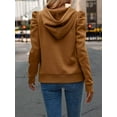 thumbnail image 3 of Women's Casual Puff Long Sleeve Hoodie Lightweight Pullover Tops Padded Shoulder Solid Loose Sweatshirt Fall Outfits, 3 of 5
