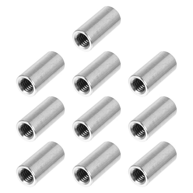 MasteelfCA 10 Pcs Écrous Connecteurs Ronds Écrous de Couplage en Acier Inoxydable Écrous de Barre