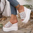 thumbnail image 2 of Modisza Platform Slide Sandals for Women High Wedge Slip on Chunky Flatform Casual Shoes Open Toe Mesh Walking Sandal 9 White, 2 of 6