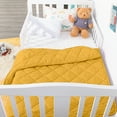 thumbnail image 3 of Ultra Soft Microfiber Down Alternative Toddler Comforter, Lightweight Machine Washable Crib Quilted Blanket, Yellow, 39" x 47", 3 of 5