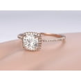 thumbnail image 3 of Cushion Cut 1.50 Carat Halo Moissanite and Moissanite Wedding Ring with 18k Gold Plating, 3 of 6