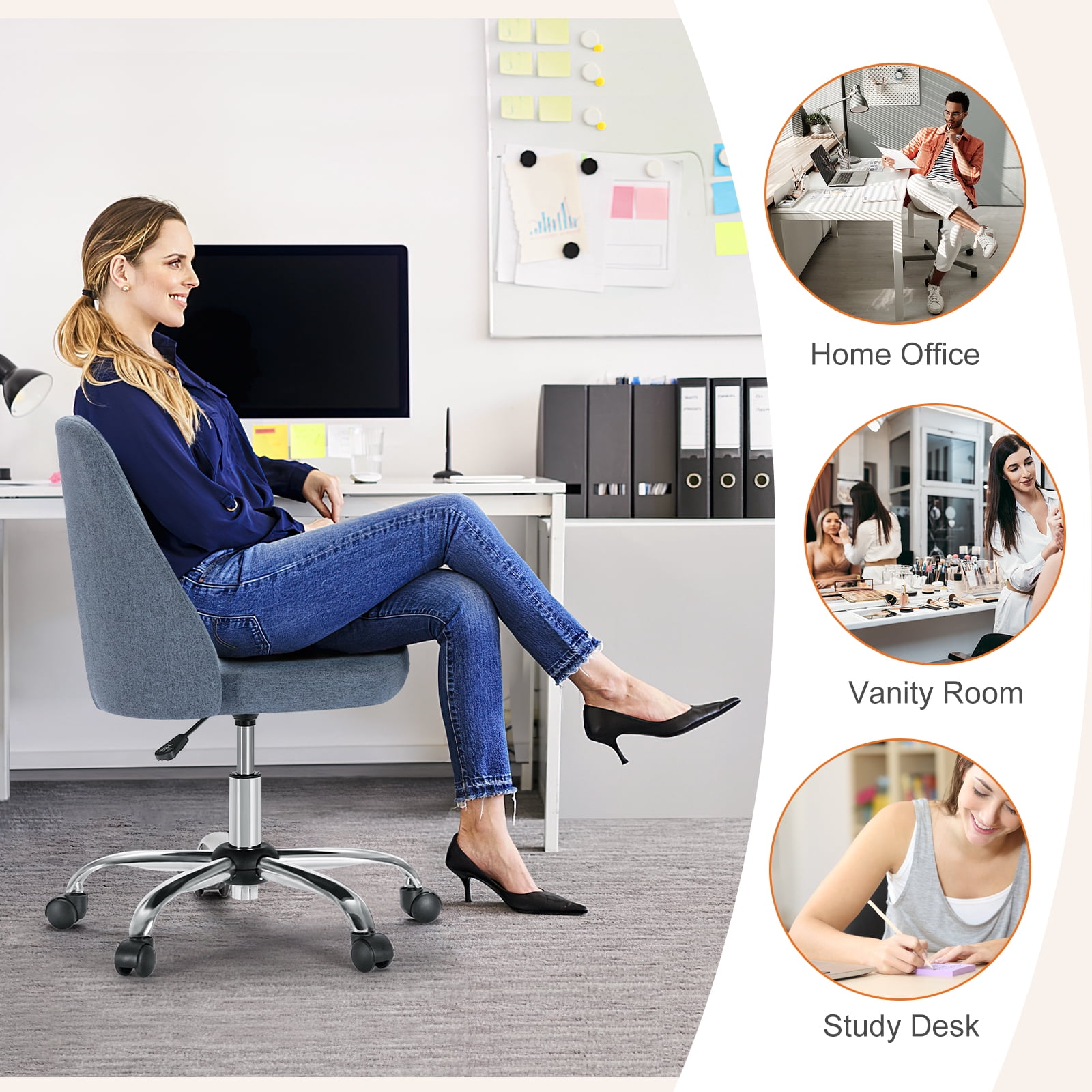 MAYEERTY Ergonomic Office Chair, High Back Adjustable Computer Desk Chair with Lumbar Support, 275lb, Black