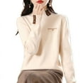 thumbnail image 2 of Women's Half-high Neck Bottoming Shirt Thickened Autumn and Winter Fashion Loose Sweater Knit Jumper, 2 of 4