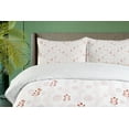 thumbnail image 4 of Ambesonne Pastel Duvet Cover Sets, Soft Hatches and Leaves Art, 2-King, Blush Rust and White, 4 of 7