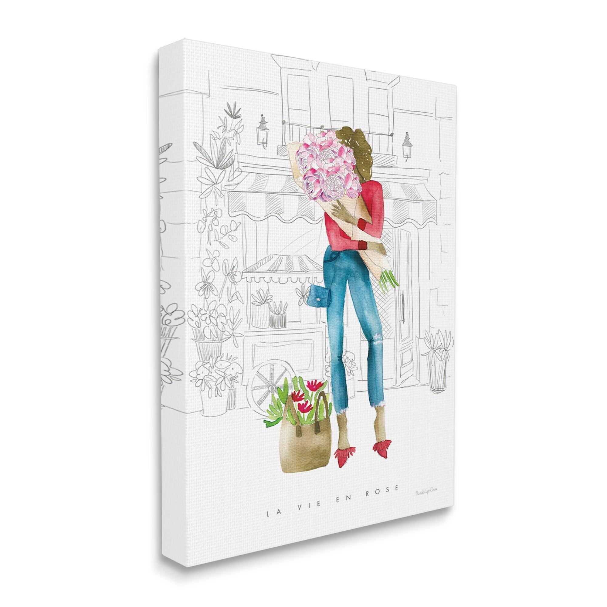 Stupell Industries La Vie En Rose French Phrase Parisian Pink, 24 x 30,Design by Mercedes Lopez Charro