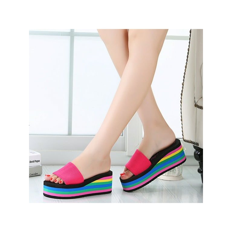 Women's platform slide sandal