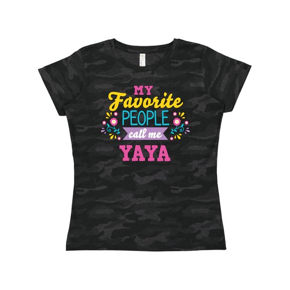 Inktastic My Favorite People Call Me Yaya with Flowers Women's T-Shirt