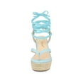 thumbnail image 6 of BLISSFUL STEP Women's Sandals Strappy Platform Slingback Flip Flops Wedge Sandals Light Blue 8.5, 6 of 6