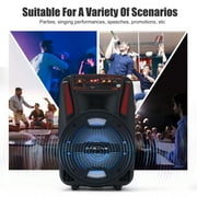Dazone Wireless FM Speaker, 8 Subwoofer Portable Bluetooth Speaker, 1,000W Loud Sound PA System LED USB Party Stereo Wireless, 1000W