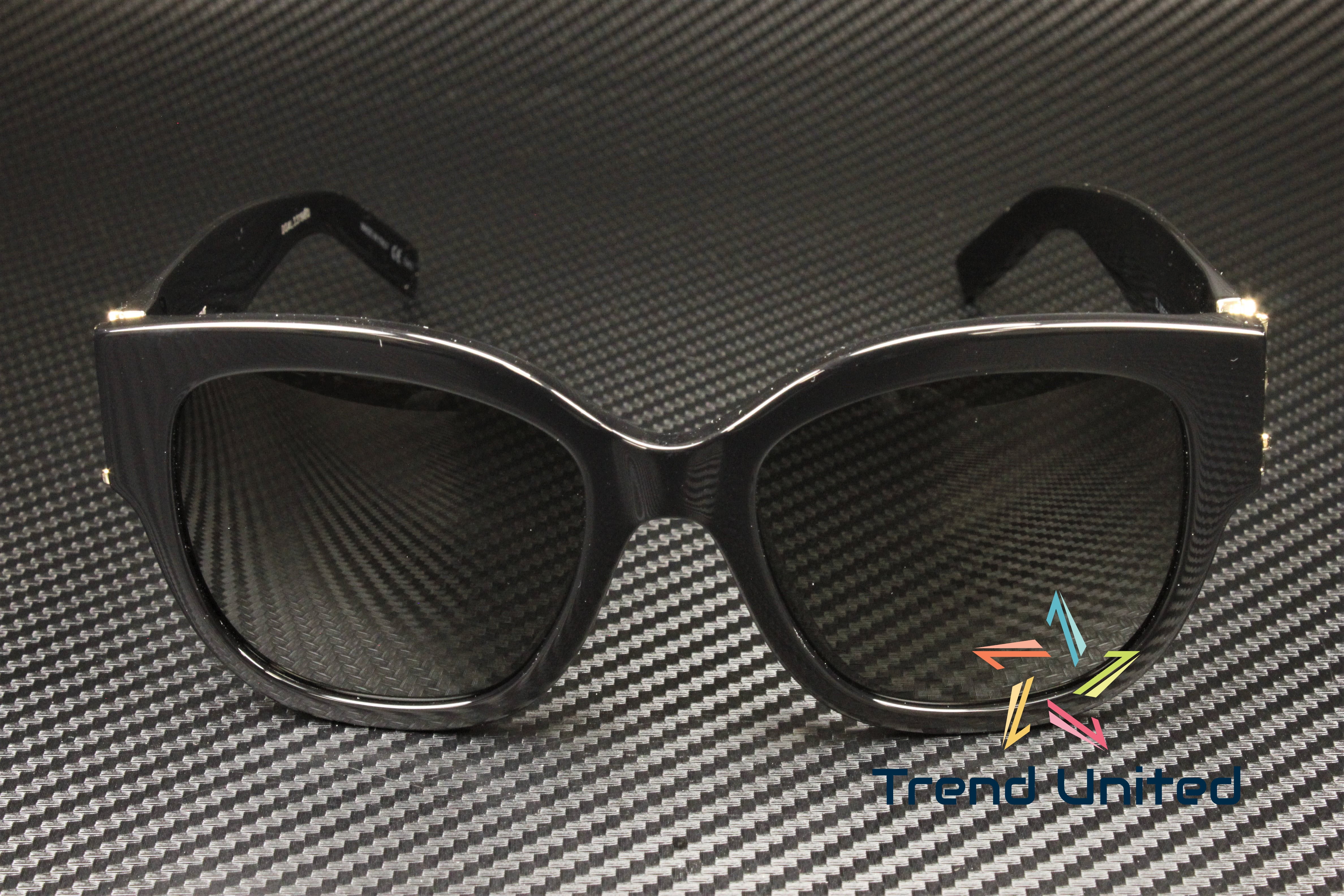 SAINT LAURENT SL M95_F 001 Cat Eye Black Gold Grey 56 mm Women's Sunglasses