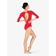 thumbnail image 4 of Womens Sueded Cotton Boat Neck 3/4 Sleeve Leotard, 4 of 10