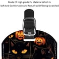 thumbnail image 4 of Square 2Pack PU Leather Halloween Black Cat Cruise Luggage Tag with Privacy Cover and Name ID Tag for Travel Handbags Backpacks Luggage Tags, 4 of 6