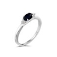 thumbnail image 4 of JewelersClub Sapphire Ring Birthstone Jewelry – 0.65 Carat Sapphire 0.925 Sterling Silver Ring Jewelry with White Diamond Accent – Gemstone Rings with Hypoallergenic 0.925 Sterling Silver Band, 4 of 4