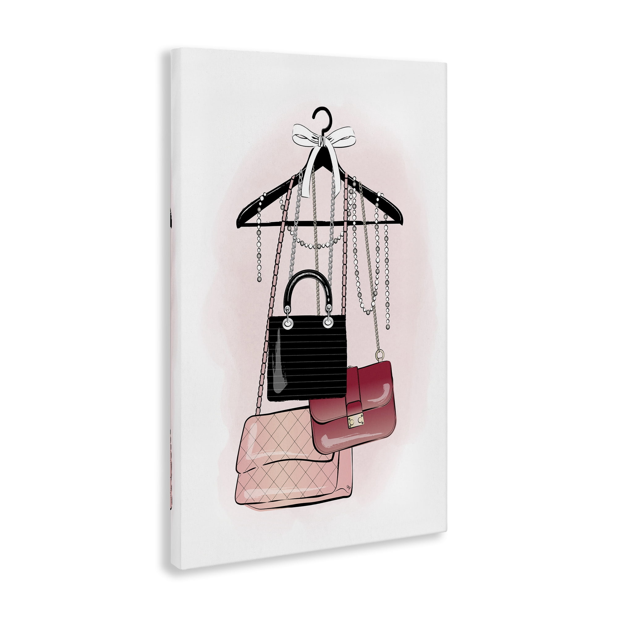 Stupell Industries Glam Handbags Hanging Beauty & Fashion Painting Gallery Wrapped Canvas Art Print Wall Art, 20 x 30
