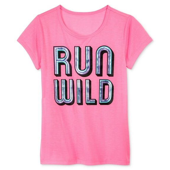 Ideology Girls Graphic-Print T-Shirt Tee Shirt (Large, Pink Hustle)