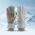thumbnail image 2 of WTXUE Winter Ski Gloves for Adult Windproof Touchscreen Thermal Gloves Warm Thickened with Fleece for Skiing Cycling Fleecelined Thickened Snow Gloves for Cold Weather Light Ashy One Size, 2 of 5