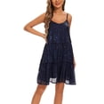 thumbnail image 5 of Liacowi Women Spaghtti Strap Layered Mini Dress Sexy Glitter Sequin Dress Party Clubwear Short Dress, 5 of 7