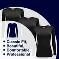 thumbnail image 4 of ACTIVE UNIFORMS Women's Under Scrub Tee Crew Neck Long Sleeve T-Shirt 3 - Pack (Black, Small), 4 of 6
