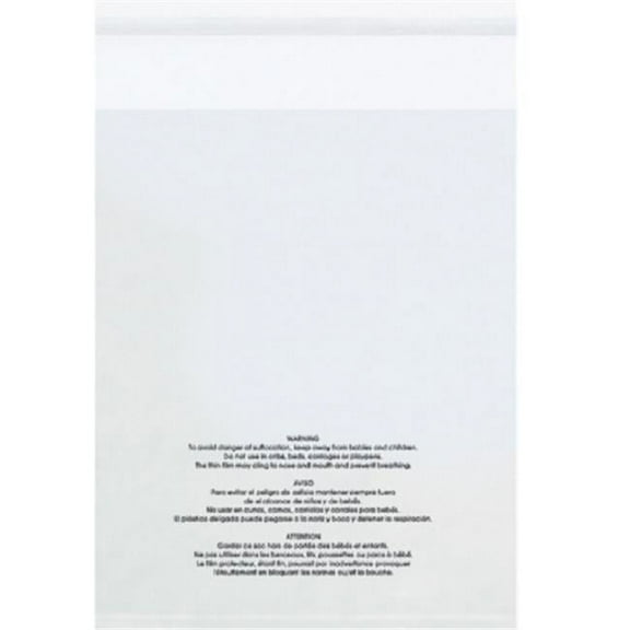 Resealable Suffocation Warning Poly Bags with Vent Holes, 9"W x 12"L 1.5 Mil Cle