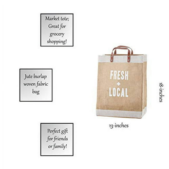Santa Barbara Design Studio, Hold Everything Farmers Market Tote Bag, 13" x 18", Fresh + Local